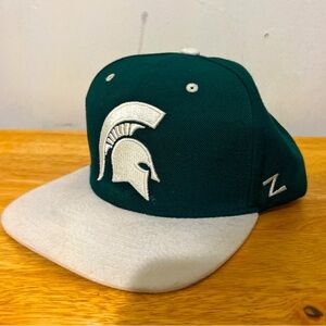 Michigan State Spartans Zephyr Snapback Hat Cap Green Adjustable Embroidered